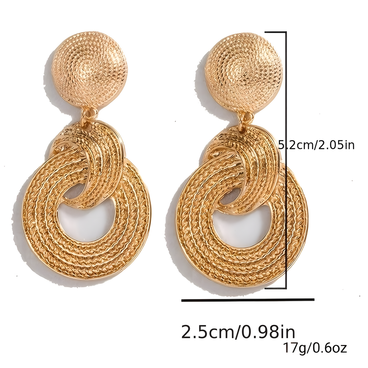 Geometric Gold Drop Earrings for Women Trendy Zinc Alloy Statement Earrings 786