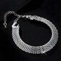 Multi Strand Chain Bracelet for Women - 18cm Plus 5cm Adjustable Extender 1817