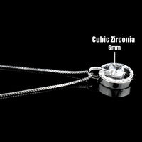 925 Sterling Silver Round AAA Zircon Pendant Necklaces Women Jewelry Dance 262
