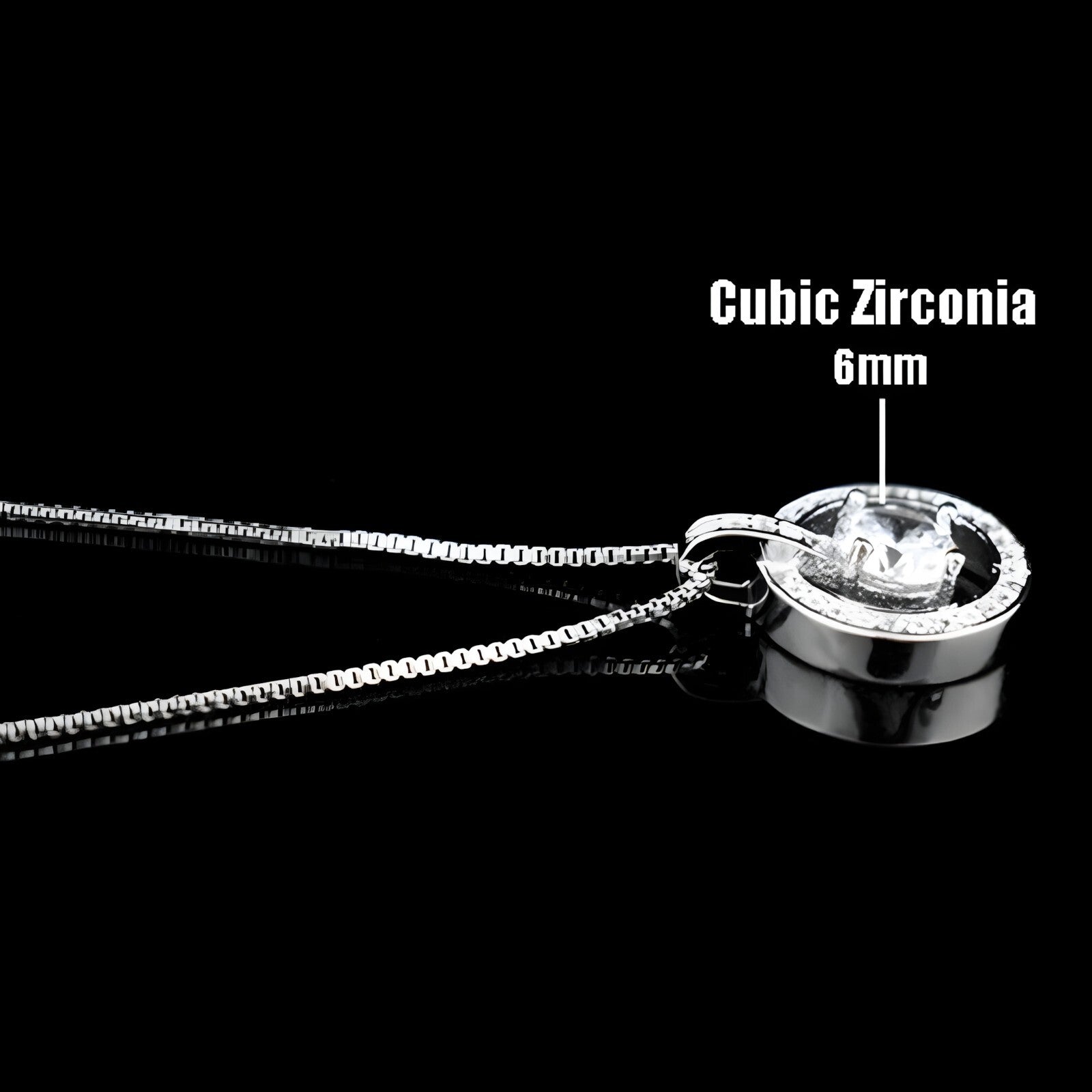 925 Sterling Silver Round AAA Zircon Pendant Necklaces Women Jewelry Dance 262