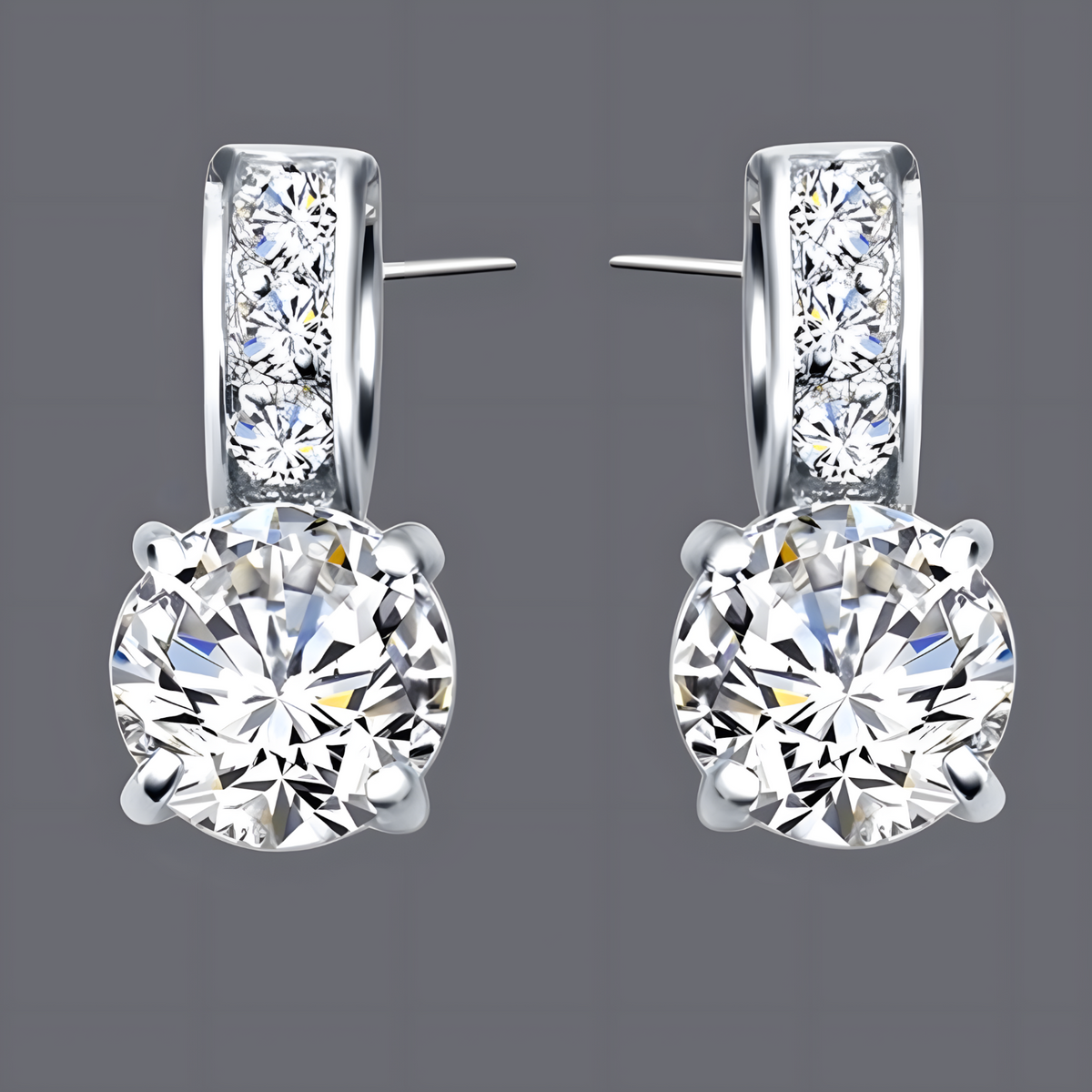 925 Silver-Plated Crystal Jewellery Set Women Sparkling Pendant Necklace 848