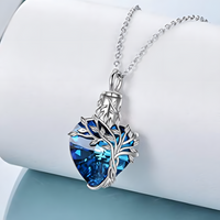 Heart Tree of Life Urn Necklace 925 Sterling Silver Ashes Memorial Unisex B92