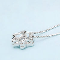 925 Sterling Silver Star Pendant Necklace with AAA Zircon – Adjustable Chain 261