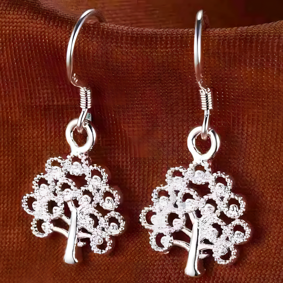 925 Sterling Silver Elegant Silver Dangle Earrings with French Wire Hooks 450