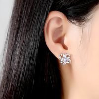 Sterling Silver Knot Stud Earrings AAA Cubic Zirconia  Elegant Infinity Knot 334