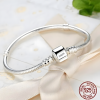 925 Sterling Silver-Plated Snake Chain Bracelet Women – Classic Charm 849