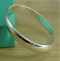 Adjustable 925 Sterling Silver Open Cuff Bangle Bracelet - Trendy Style 399