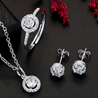 Unified Jewellery 3 Piece Cube Crystal Jewellery Set Women, Aurora Rainbow 1715