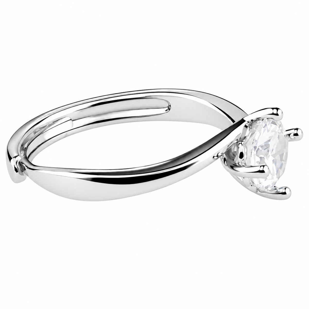 Adjustable Ring Classic Solitaire Minimalist Statement Ring Luxury Shine 1661