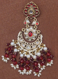 Elegant Bollywood Inspired Gold Kundan Earrings - Traditional Indian Jewelry 204