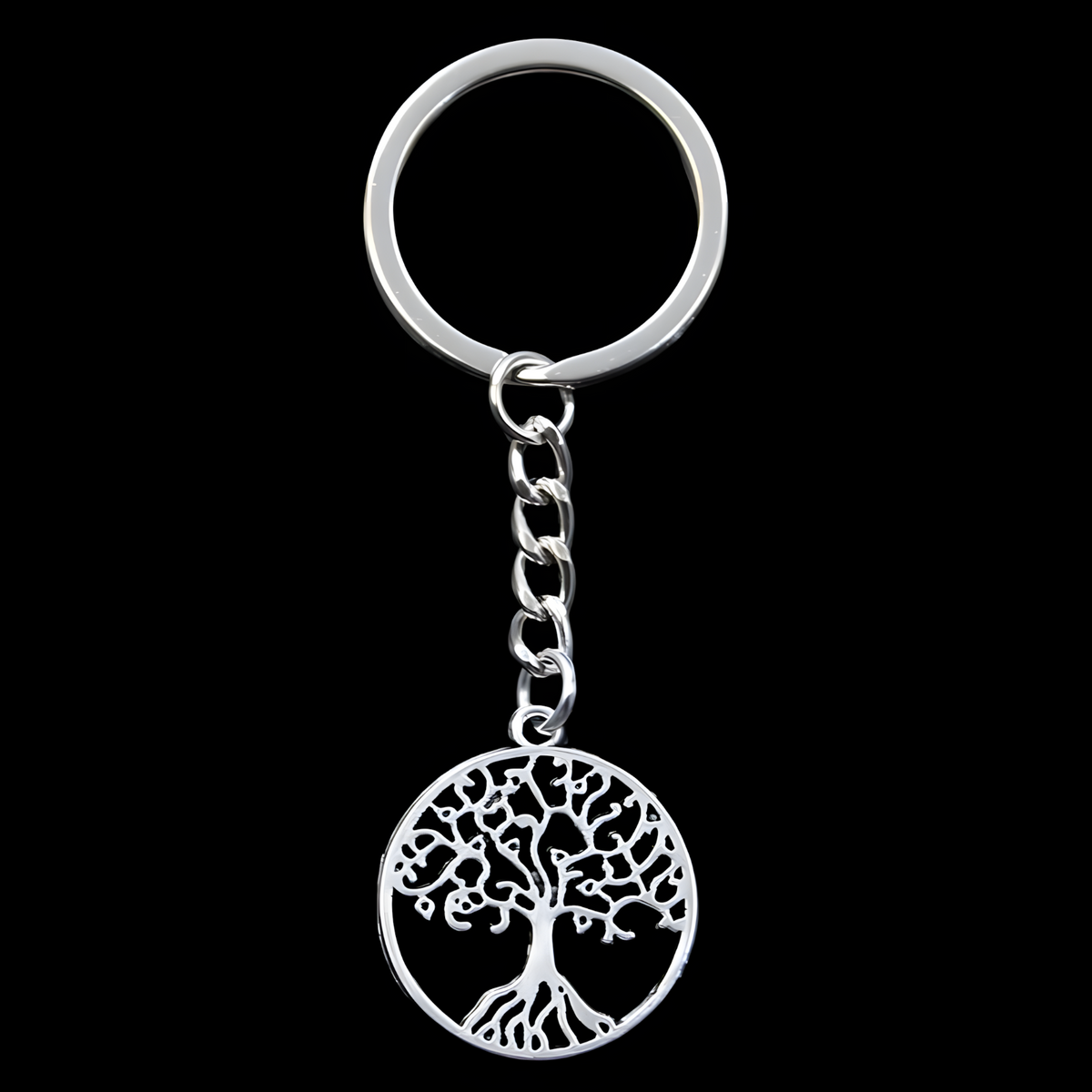 Tree of Life Keychain for Men & Women – Zinc Alloy Metal Round Pendant 30mm 1138