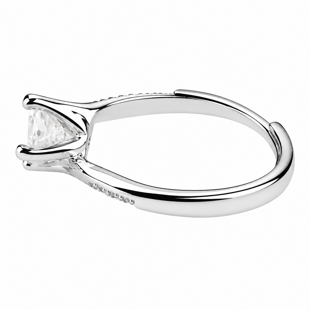 Women Zircon Engagement Ring Brilliant Solitaire Twisted Band Adjustable 1668