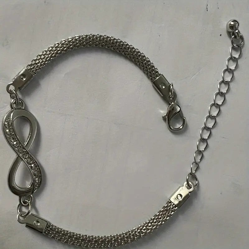 Fashion Silver Infinity Bracelet Jewelry Jewellery Women Lovely Christmas 19 UK