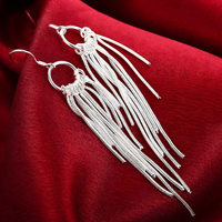 Retro Tassel Earrings, Long Fringe Drop Earrings with Fish Hook Closure 1420