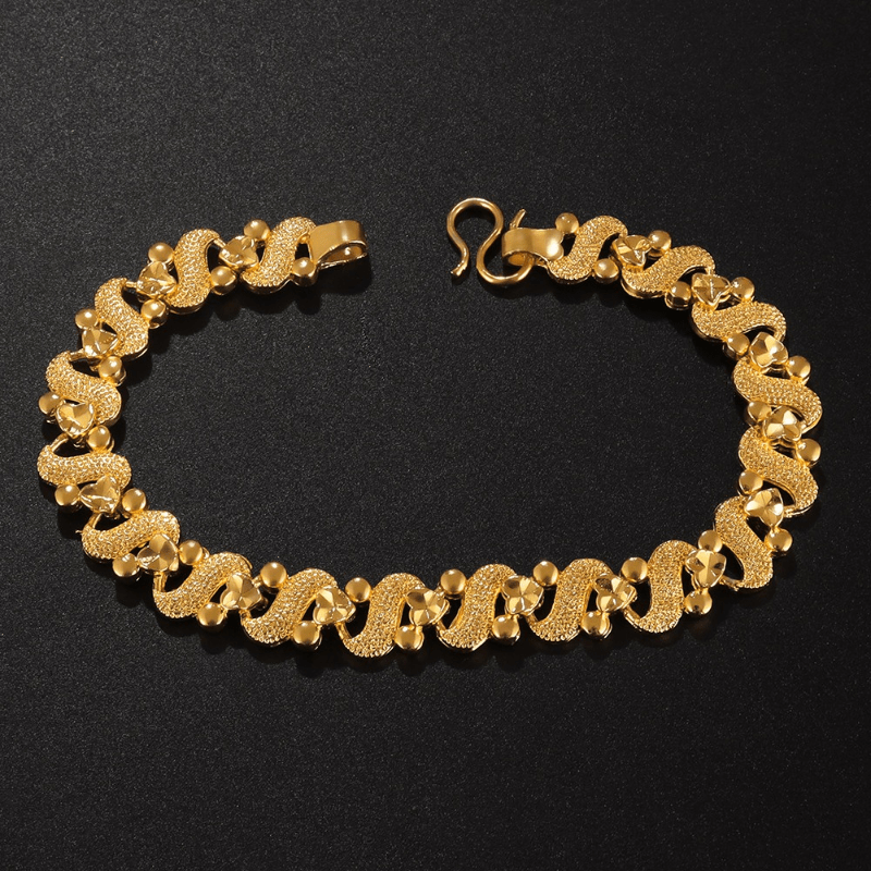 Trendy Creative S-Shaped Flower Heart Bracelet, Decorative Chain Accessory 127