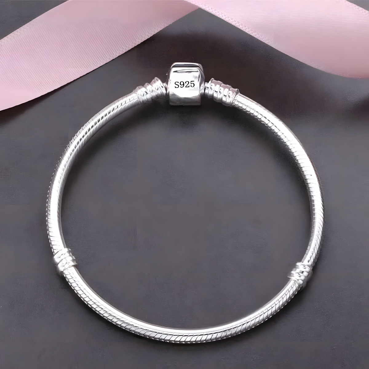 925 Sterling Silver-Plated Snake Chain Bracelet Women – Classic Charm 849