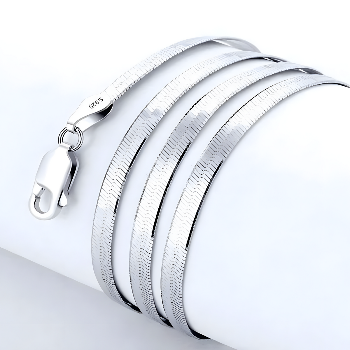 Herringbone Snake Chain Necklace for Women & Men – 925 Silver-Plated Copper 871