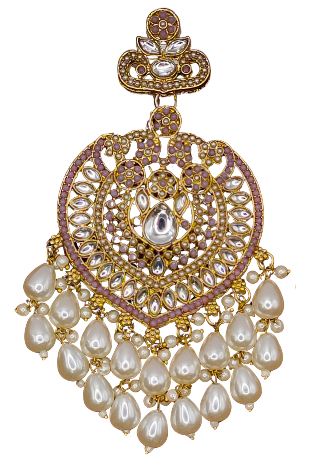 Elegant Bollywood Inspired Gold Kundan Earrings - Traditional Indian Jewelry 230