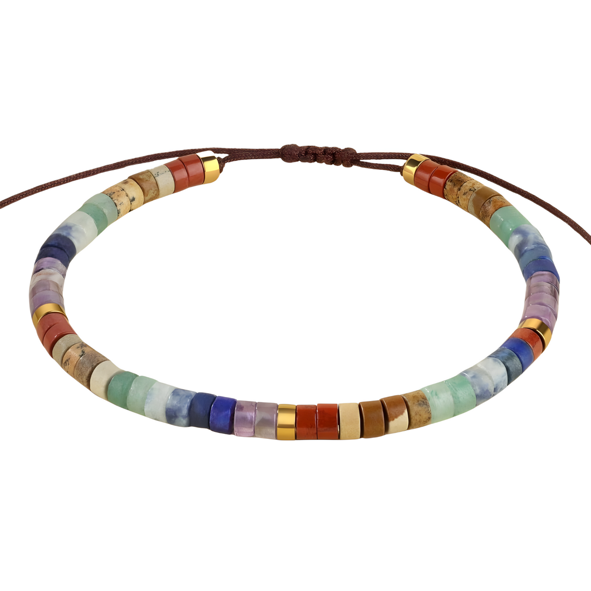 7 Chakra Beaded Adjustable Bracelet for Women Colourful Statement Wristwear 1732