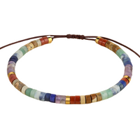 7 Chakra Beaded Adjustable Bracelet for Women Colourful Statement Wristwear 1732