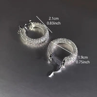 Sparkling Hoop Earrings Zinc Alloy Jewelry Vintage Elegant Style Geometric 72