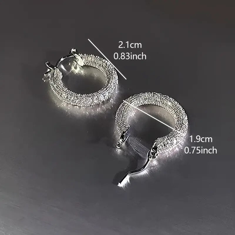 Sparkling Hoop Earrings Zinc Alloy Jewelry Vintage Elegant Style Geometric 72