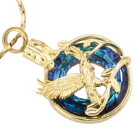 Eagle Pendant Necklace, Silver Plated Alloy Stainless Steel Base Blue B206