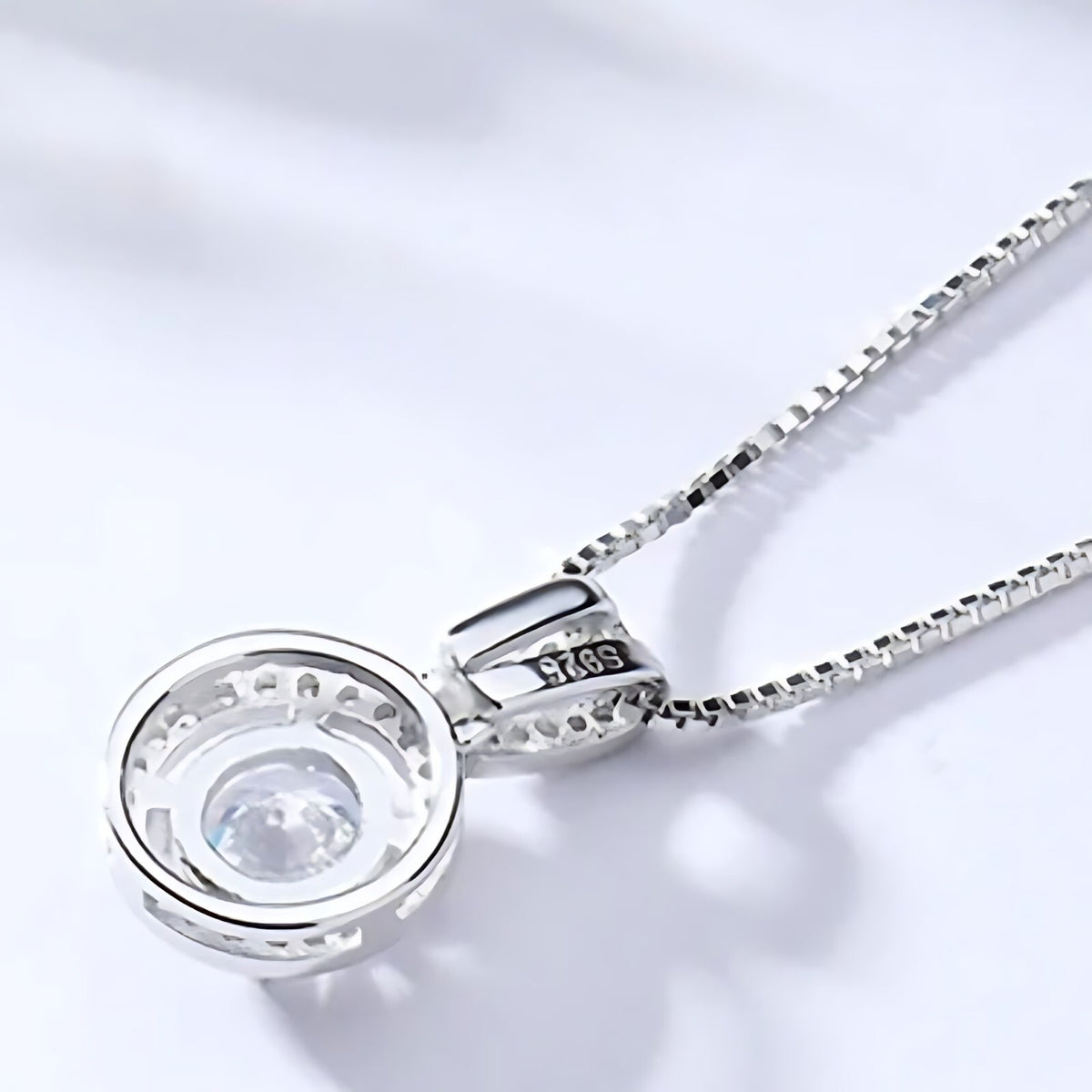 925 Sterling Silver Zircon Pendant Necklace Elegant Women?s Fashion Jewelry 250
