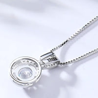 925 Sterling Silver Zircon Pendant Necklace Elegant Women?s Fashion Jewelry 250