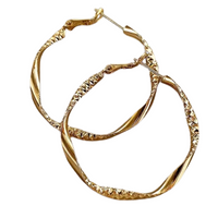 Elegant Simple Style Iron Jewelry Golden Twisted Pattern Hoop Earrings 40 UK