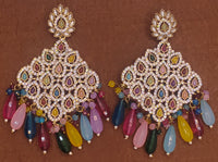 Elegant Bollywood Inspired Gold Kundan Earrings - Traditional Indian Jewelry 183