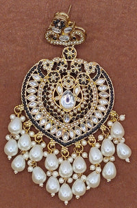 Elegant Bollywood Inspired Gold Kundan Earrings - Traditional Indian Jewelry 229