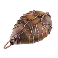 Tiger Eye Tree Of Life Pendant Necklace For Women Men Oval Brown Gemstone 1347