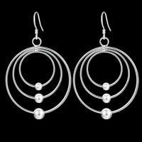 Triple Circle Hoop Drop Earrings for Women Layered Concentric Circle Dangle 1417
