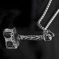 Stainless Steel Viking Thor Hammer Tree Of Life Pendant Necklace For Men 1069