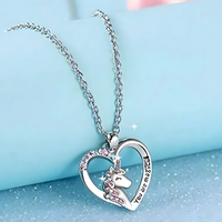 Unicorn Heart Necklace "You Are Magical" Engraving, Cute Unicorn Jewelry B133