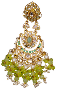 Elegant Bollywood Inspired Gold Kundan Earrings - Traditional Indian Jewelry 210
