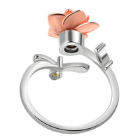 Unified Jewellery Rotatable Rose Flower Ring (Adjustable) Silver Tone Floral 388