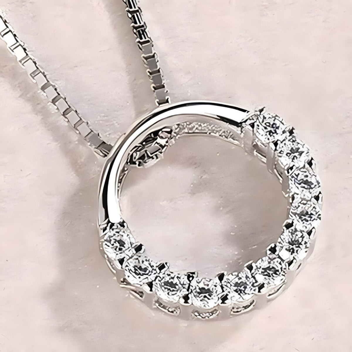 925 Sterling Silver Jewelry Round Zircon Pendants Necklaces Women Fine Semi 265