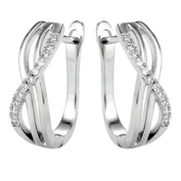 Unified Jewellery® - Women's 925 Silver Infinity Hoop Earrings with Zircon 7 UK