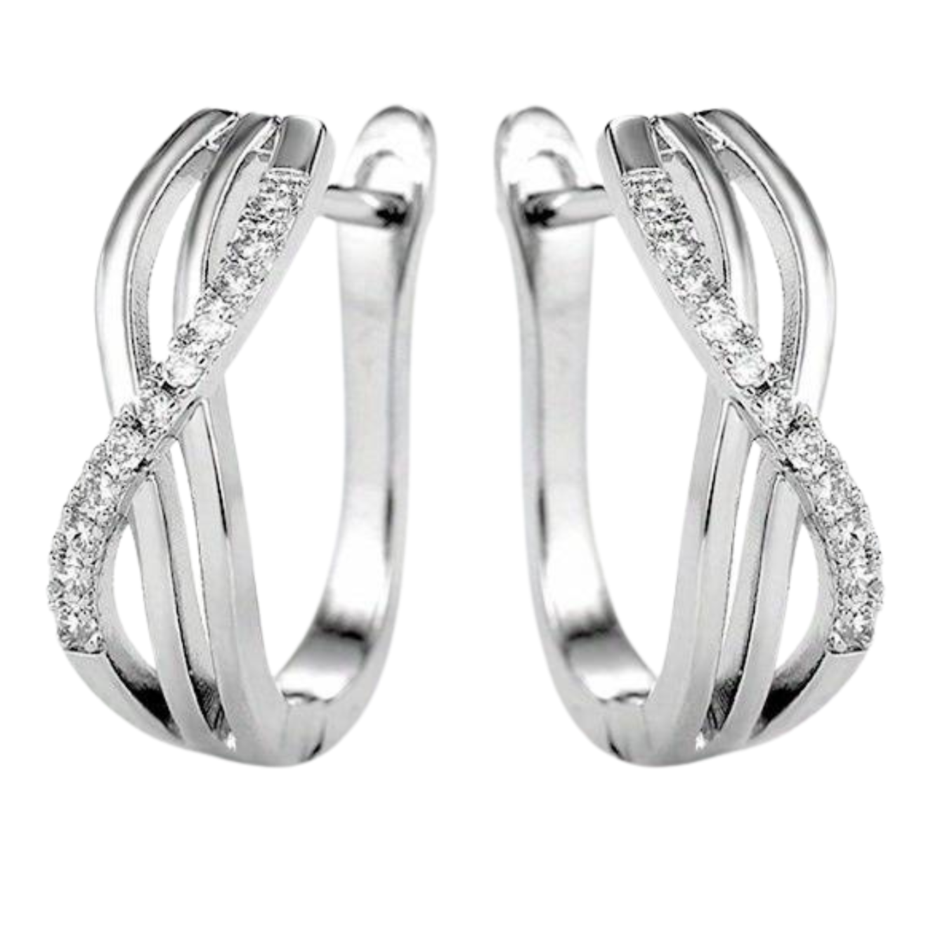 Unified Jewellery® - Women's 925 Silver Infinity Hoop Earrings with Zircon 7 UK