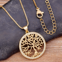 Unified Jewellery Gold Tone Tree of Life Necklace Crystal Pendant Women B64