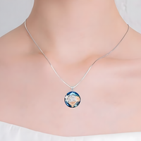 Mermaid Round Crystal Pendant Necklace - Classic & Fashionable Ladies Ocean B69