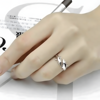Dolphin Ring for Women–Adjustable Copper Alloy 925 Silver Plating, Double 1217