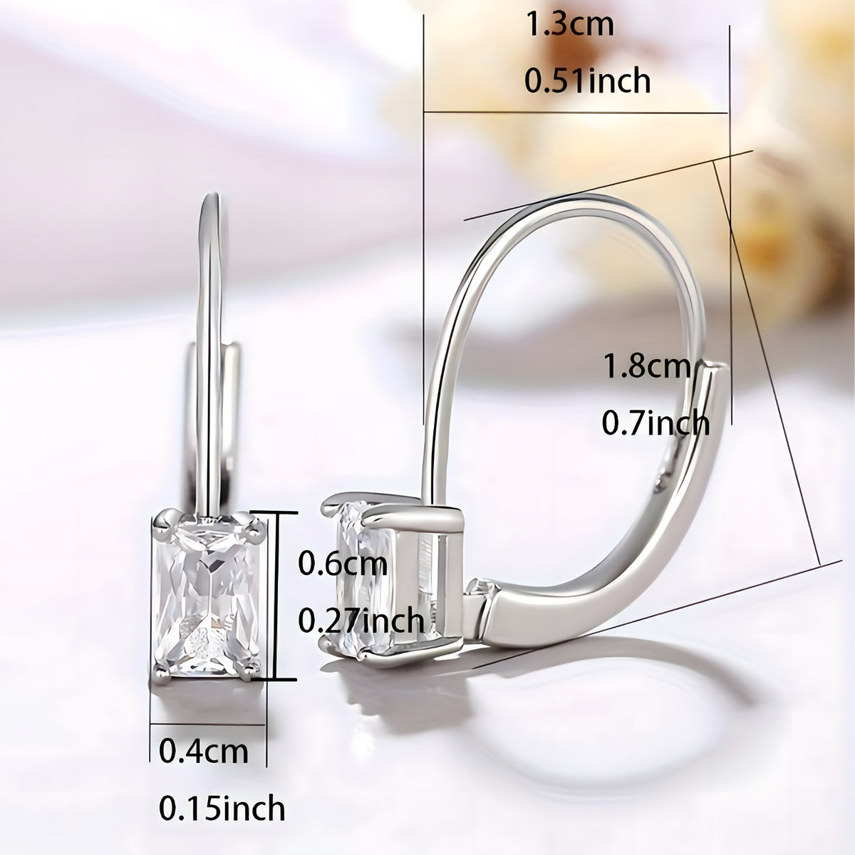 Unified Jewellery Dangle Drop Leverback Earrings for Women: Crystal Zirconia 652