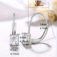 Unified Jewellery Dangle Drop Leverback Earrings for Women: Crystal Zirconia 652
