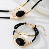 Blue Crystal Teardrop Jewellery Set Women, Silver Tone Water Drop Pendant 1719