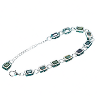 Cushion Cut Multi Tone Zirconia Station Bracelet Chic Geometric Square 1729