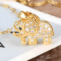 Gold Elephant Pendant Necklace for Women – Stainless Steel Animal Jewellery 1190
