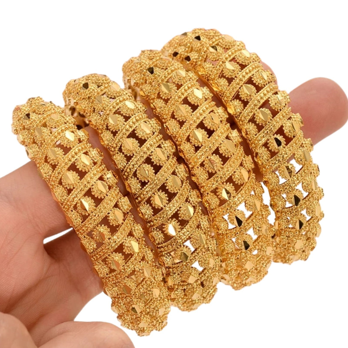 Dubai Gold Plated Cuff Bracelet for Women Ethiopian Arab Wedding Bangle 286
